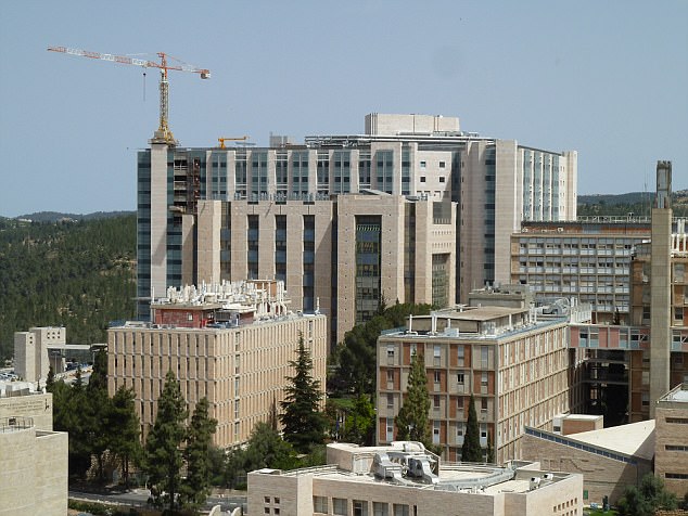 The unnamed 42-year-old was rushed to Hadassah Hospital Ein Kerem in Jerusalem (above) after going into labour on Wednesday